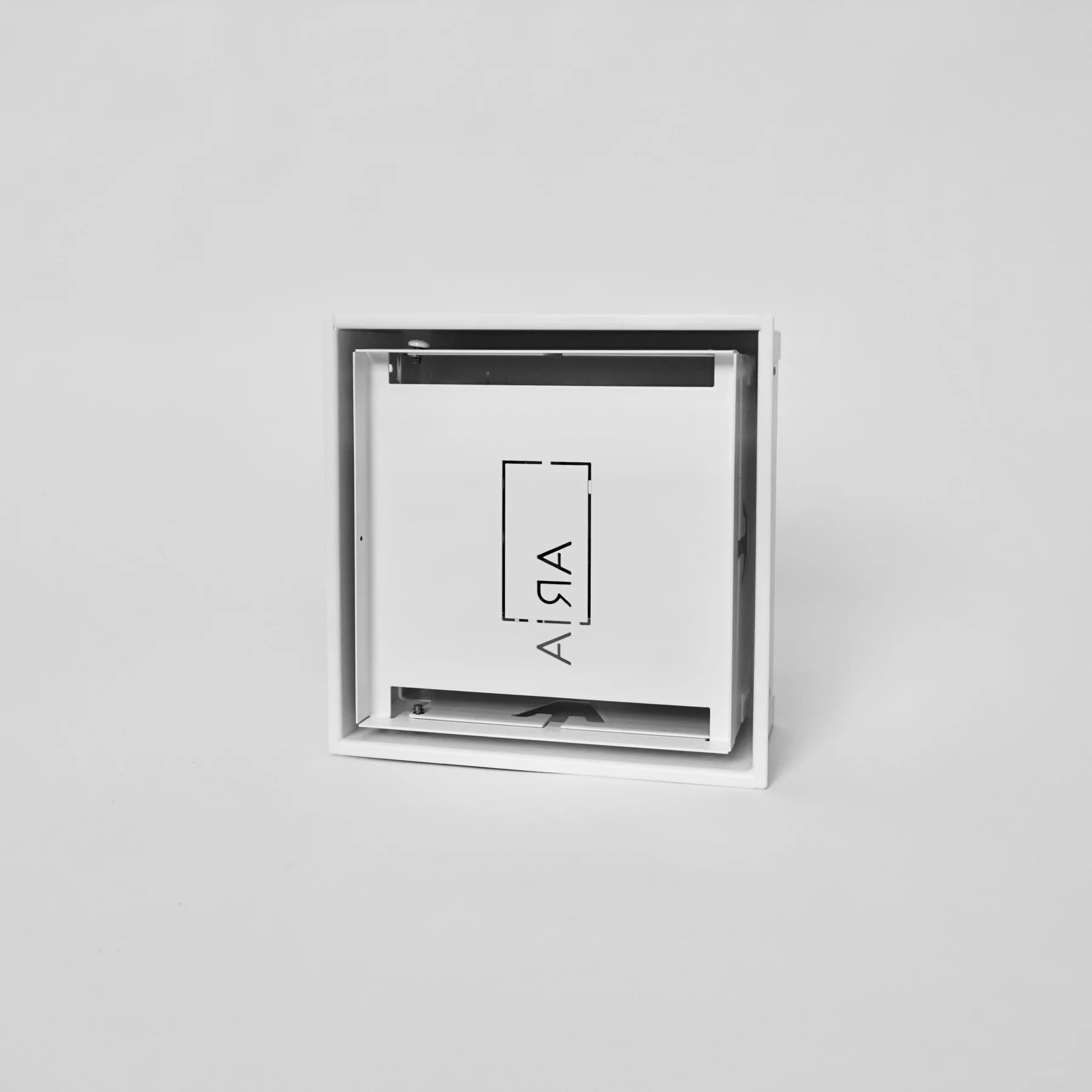 Fittes - Support de réceptacle No-See 2 Gang blanc satiné