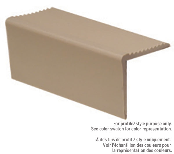 M-D PRO - Nez de marche carré en vinyle #038 Pewter 1 1/8" x 1 3/8" x 12'