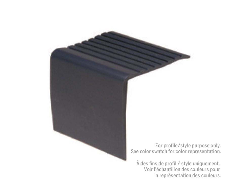 M-D PRO - Nez de marche à chevauchement en vinyle #052 Black Brown 2 3/8" x 2 3/8" x 12'