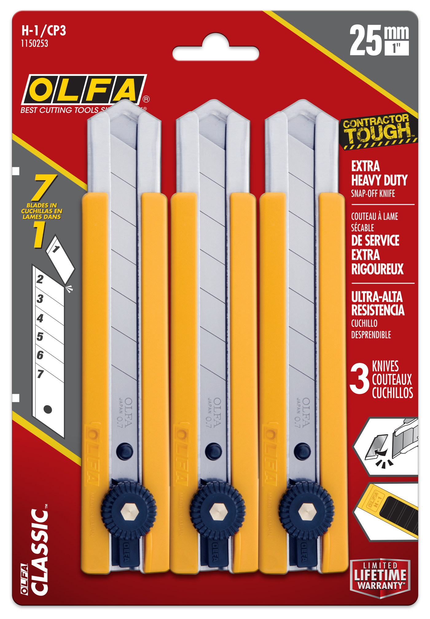 Couteau Olfa H1 (Paquet de 3) ||1150253