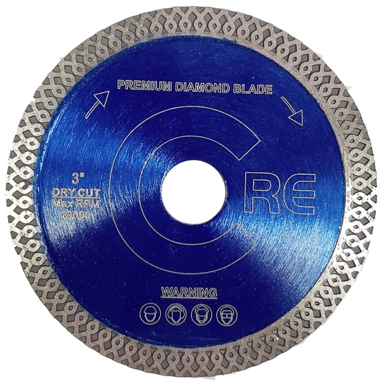 Core Abrasives - Lame à mailles turbo à noyau silencieux PAMTT pour la porcelaine 3"