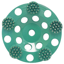 Pearl Abrasive - P4 Meules à boisseau à boutons pour le béton et la pierre naturelle. 6 boutons 6" x 5/8" - 11"
