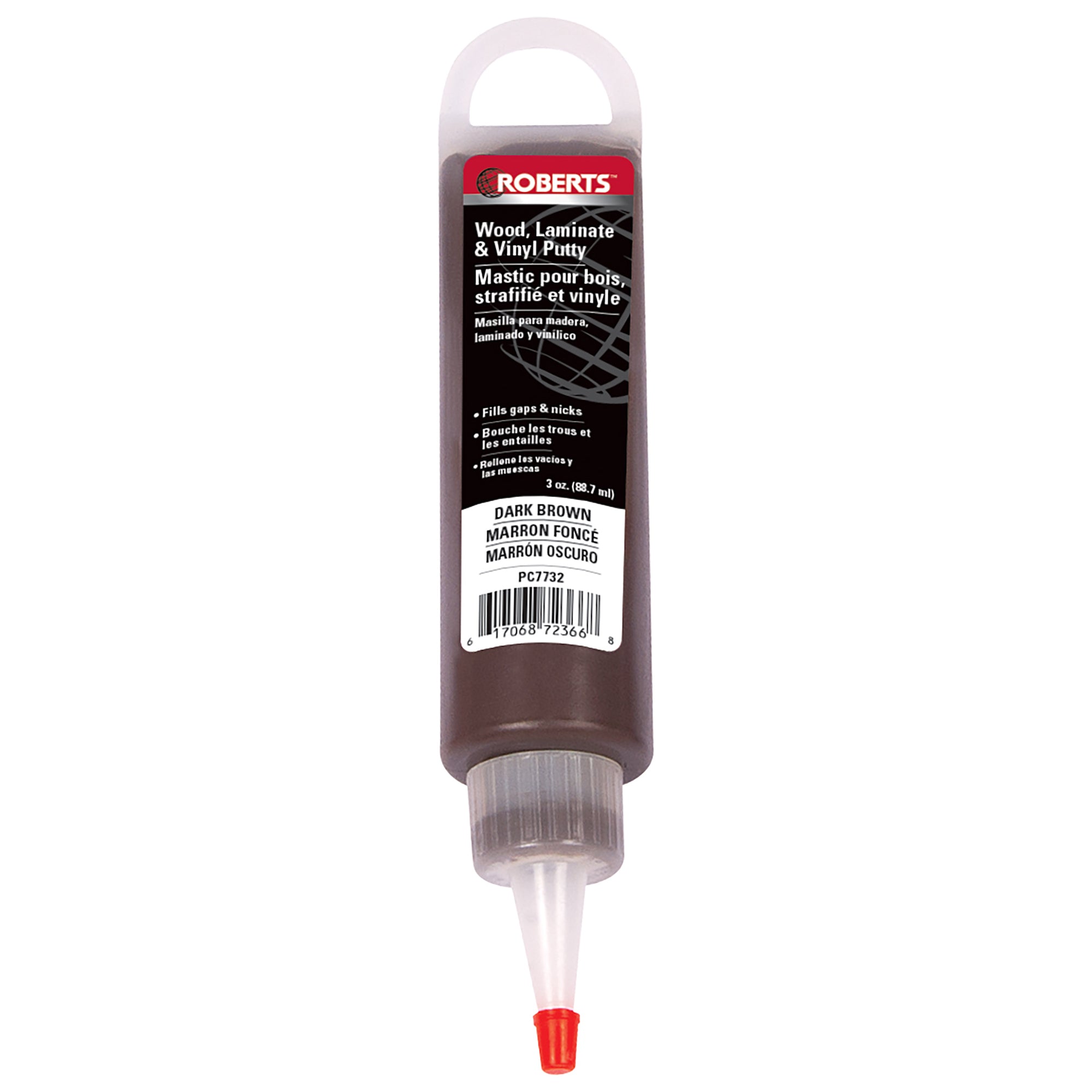 Roberts - Mastic de réparation pour le bois, le stratifié et le vinyle - brun foncé (3 oz.)