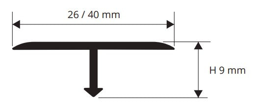 Progress Profiles - Slim Trim Procover aluminium anodisé or (9 mm) 11/32" x 1-1/32" x 8' 10-5/16"