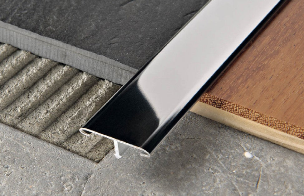 Progress Profiles - Slim Trim Procover acier inoxydable poli (9 mm) 11/32" x 1-9/16" x 8' 10-5/16"