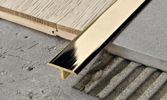 Progress Profiles - Slim Trim Procover laiton chromé (9 mm) 11/32" x 1-1/32" x 8' 10-5/16"