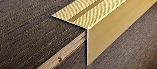 Progress Profiles - Nez de marche percé Proend aluminium anodisé or (48 mm) 1-7/8" x 8' 10-5/16"
