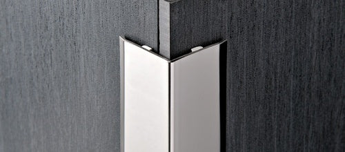Progress Profiles - Moulure de protection de coin avec adhésif Proedge AC acier inoxydable poli (10 mm) 3/8" x 3/8" x 8' 10-5/16"