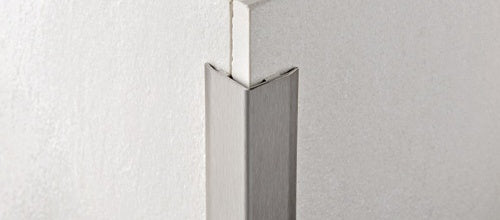 Progress Profiles - Moulure de protection de coin avec adhésif Proedge AC acier inoxydable satiné (20 mm) 25/32" x 25/32" x 8' 10-5/16"