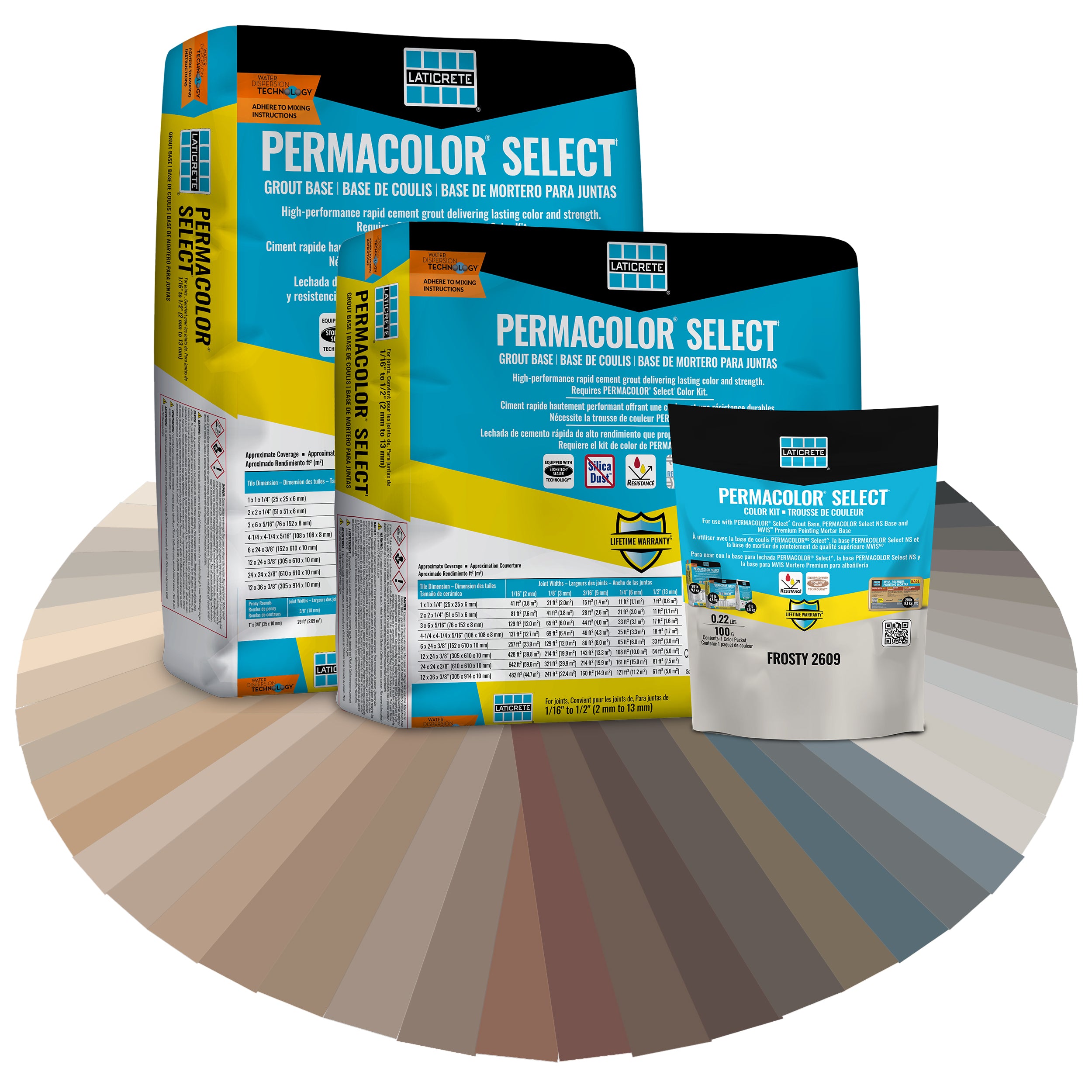 Laticrete PERMACOLOR Select : bases de coulis 10 lb et 20 lb avec trousse de couleur