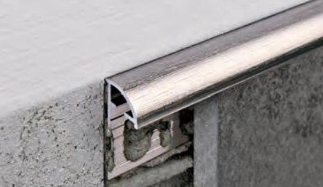 Progress Profiles - Moulure décorative pour bordure de céramique Projolly aluminium brossé argent (10 mm) 3/8" x 8' 10-5/16"