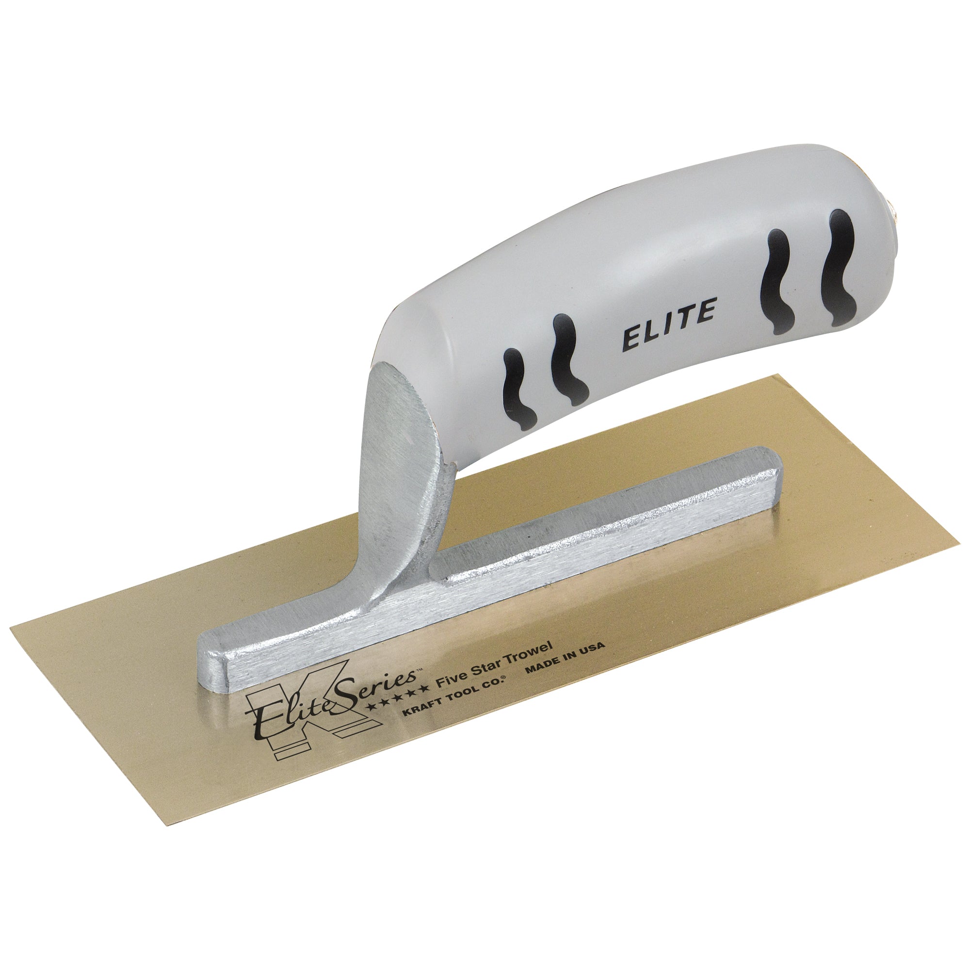 Kraft Tool - Petite truelle Elite Series Five Star avec poignée ProForm acier inoxydable doré 3" x 8"