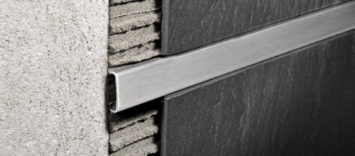 Progress Profiles - Moulure décorative pour bordure de céramique Prolistel ACC acier inoxydable satiné (2 mm) 25/32" x 8' 10-5/16"