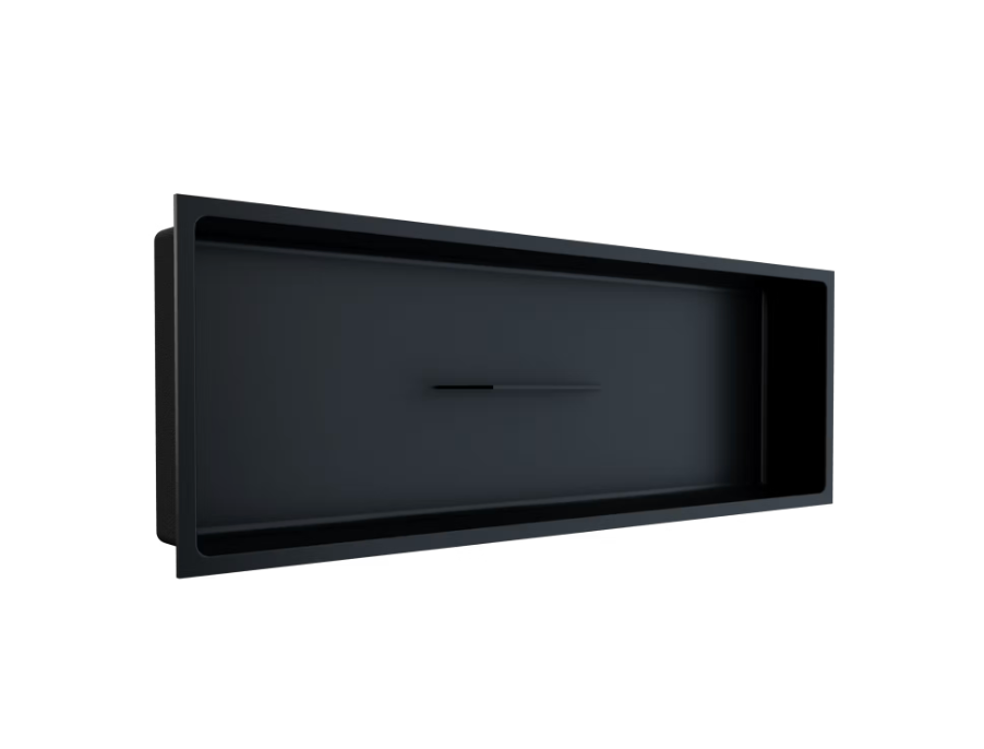 Fusion - 12" x 36" - Niche de douche avec tablette centrale acier inoxydable Noir ||PRO1236THB