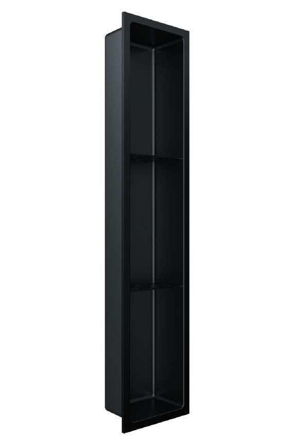 Fusion - Niche de douche avec deux tablettes acier inoxydable 8" x 36" Noir