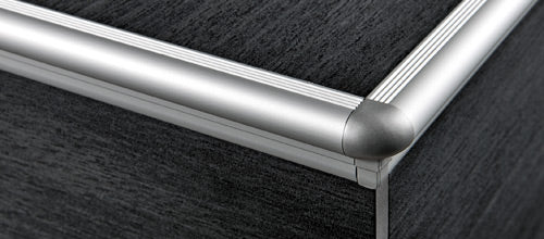 Progress Profiles - Nez de marche de céramique Prostyle aluminium anodisé argent (12.5 mm) 1/2" x 8' 10-5/16"