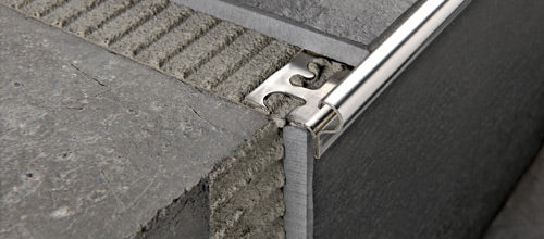 Progress Profiles - Nez de marche de céramique Prostyle acier inoxydable poli (10 mm) 3/8" x 8' 10-5/16"