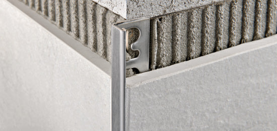 Progress Profiles - Moulure décorative pour bordure de céramique Proterminal acier inoxydable satiné (20 mm) 25/32" x 8' 10-5/16"