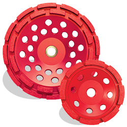 Pearl Abrasive - P2 Pro-V Meule à boisseau à double rangée pour le béton et la maçonnerie 7" x 5/8" - 11"
