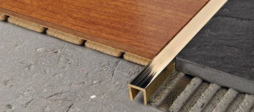 Progress Profiles - Conduit pour revêtements de sol Procanal en laiton naturel 10 x 10 mm