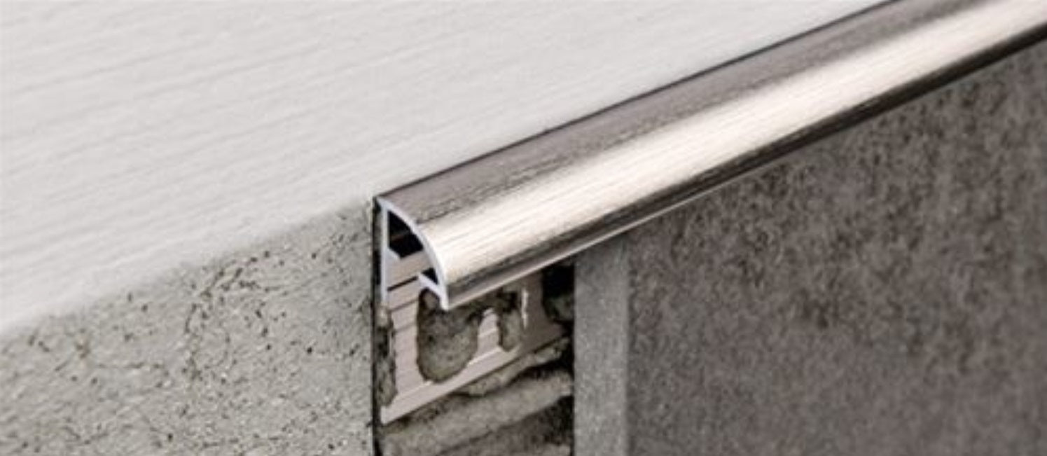 Progress Profiles - Profilé de bordure de céramique Projolly Aluminium brossé poli noir 3/8" (10 mm) x 106-5/16"