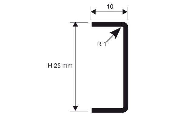 Progress Profiles - Profilé/listels décoratif Prolistel en acier inoxydable avec film protecteur 25 x 10 mm
