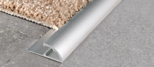 Progress Profiles - Profilé d'extrémité arrondi Promoquette en aluminium anodisé argent 7/12 mm