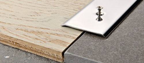 Progress Profiles - Couvre-joint plat Proplate avec adhesif en acier inoxydable poli 60 mm de large
