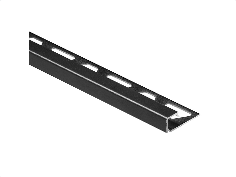 Schluter - 3/8" (10 mm) x 8' 2-1/2" - QUADEC Profilé de bordure carré - aluminium noir mat ||Q100MGS