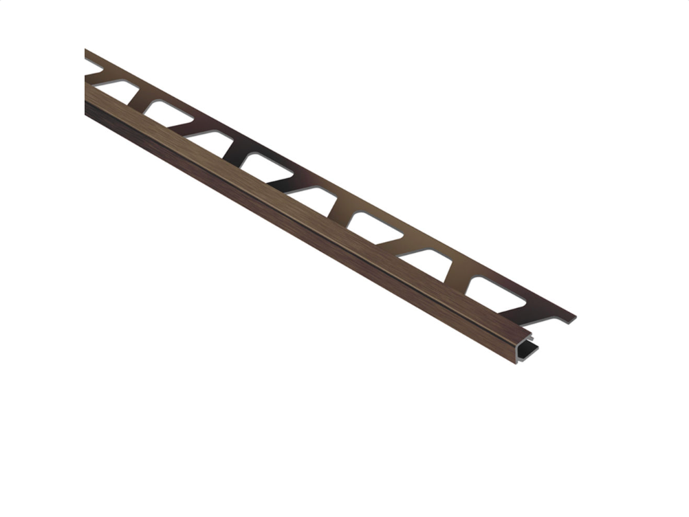 Schluter - 1/2" (12.5 mm) x 8' 2-1/2" - QUADEC Profilé de bordure carré - aluminium anodisé bronze antique brossé ||Q125ABGB