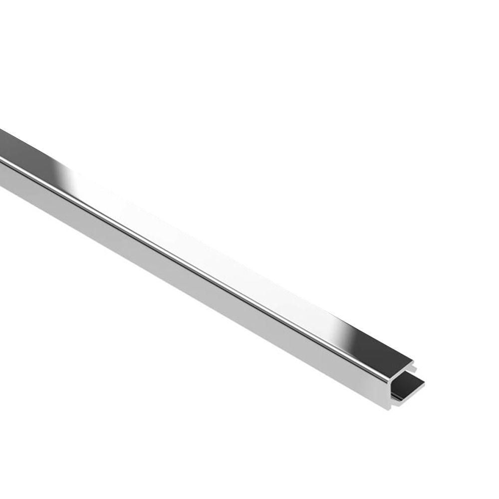 Schluter - QUADEC-K Profilé de finition et de protection à surface visible carrée - aluminium anodisé chrome poli 1/2" (12.5 mm) x 8' 2-1/2"