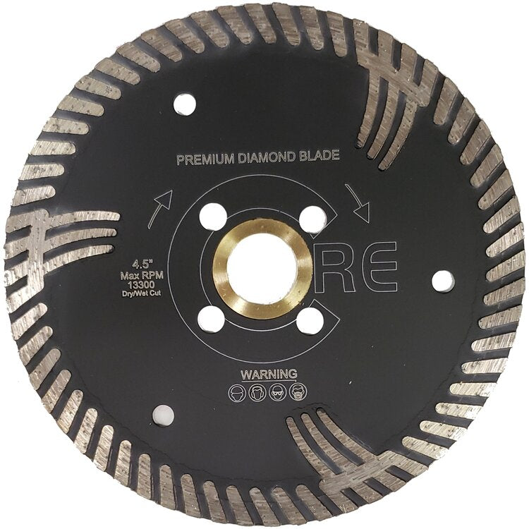 Core Abrasives - Lame segmentée turbo QHP pour le granite 4.5"