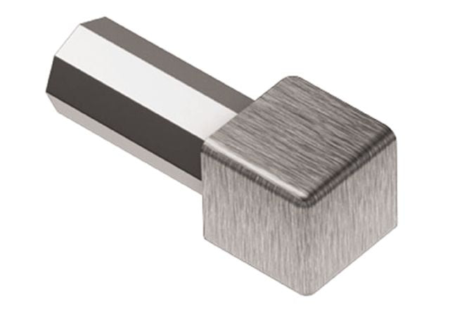 Schluter - QUADEC Coin intérieur/extérieur 90° - acier inoxydable (V2) brossé 1/2" (12.5 mm)