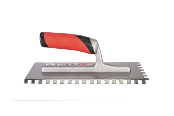 Rubi - 11" 45° Square Notch Steel Trowel with Open Handle Rubiflex 5/16" x 5/16" ||75947