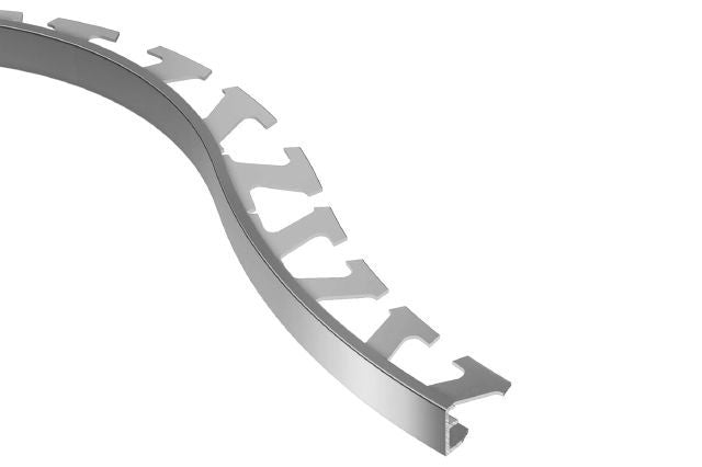 Schluter - JOLLY Profilé radius de bordure de mur/plancher - aluminium anodisé chrome poli 3/8" (10 mm) x 8' 2-1/2"