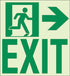 Kinesik - Ecoglo Enseigne murale de parcours d'évacuation aluminium "EXIT TO THE RIGHT" 8.4" x 8.89"