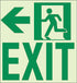 Kinesik - Ecoglo Enseigne murale de parcours d'évacuation aluminium "EXIT TO THE LEFT" 8.4" x 8.89"