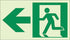 Kinesik - Ecoglo  Enseignes photoluminescentes de parcours d'évacuation aluminium "EXIT TO THE LEFT" 8" x 4.6"