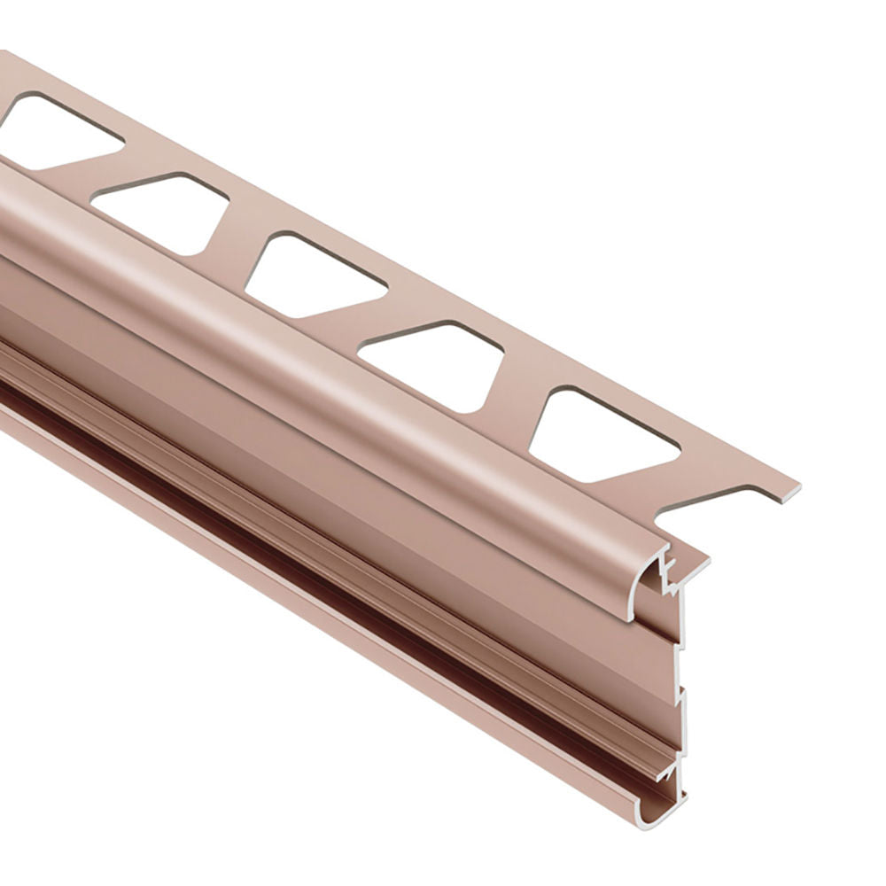 Schluter - RONDEC-CT Profilé de bordure à comptoir double rail - Aluminum Anodized Matte Copper 3/8" (10 mm) x 8' 2-1/2"