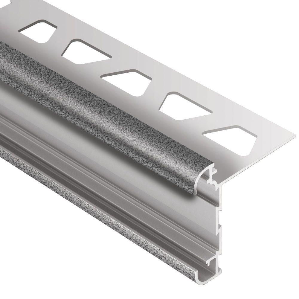 Schluter - RONDEC-CT Profilé de bordure à comptoir double rail - Aluminum Pewter 3/8" (10 mm) x 8' 2-1/2"