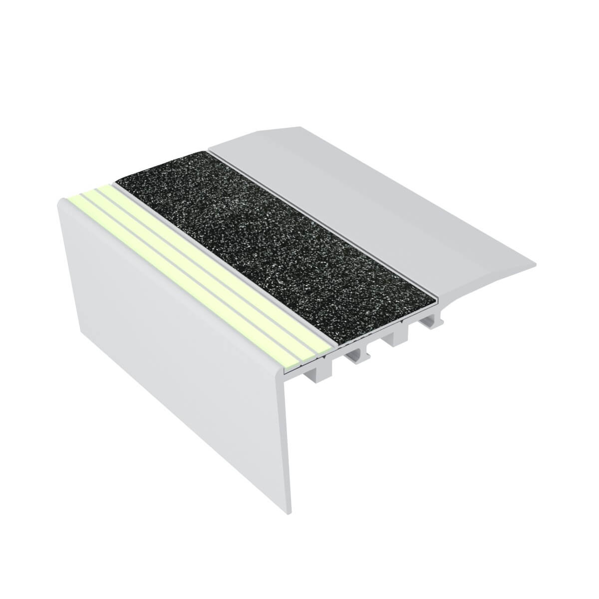 Kinesik - Ecoglo RC4-E30 Nez de marche photoluminescent pour tapis avec bande antidérapante grise 3.5" (vendu en pied linéaire)