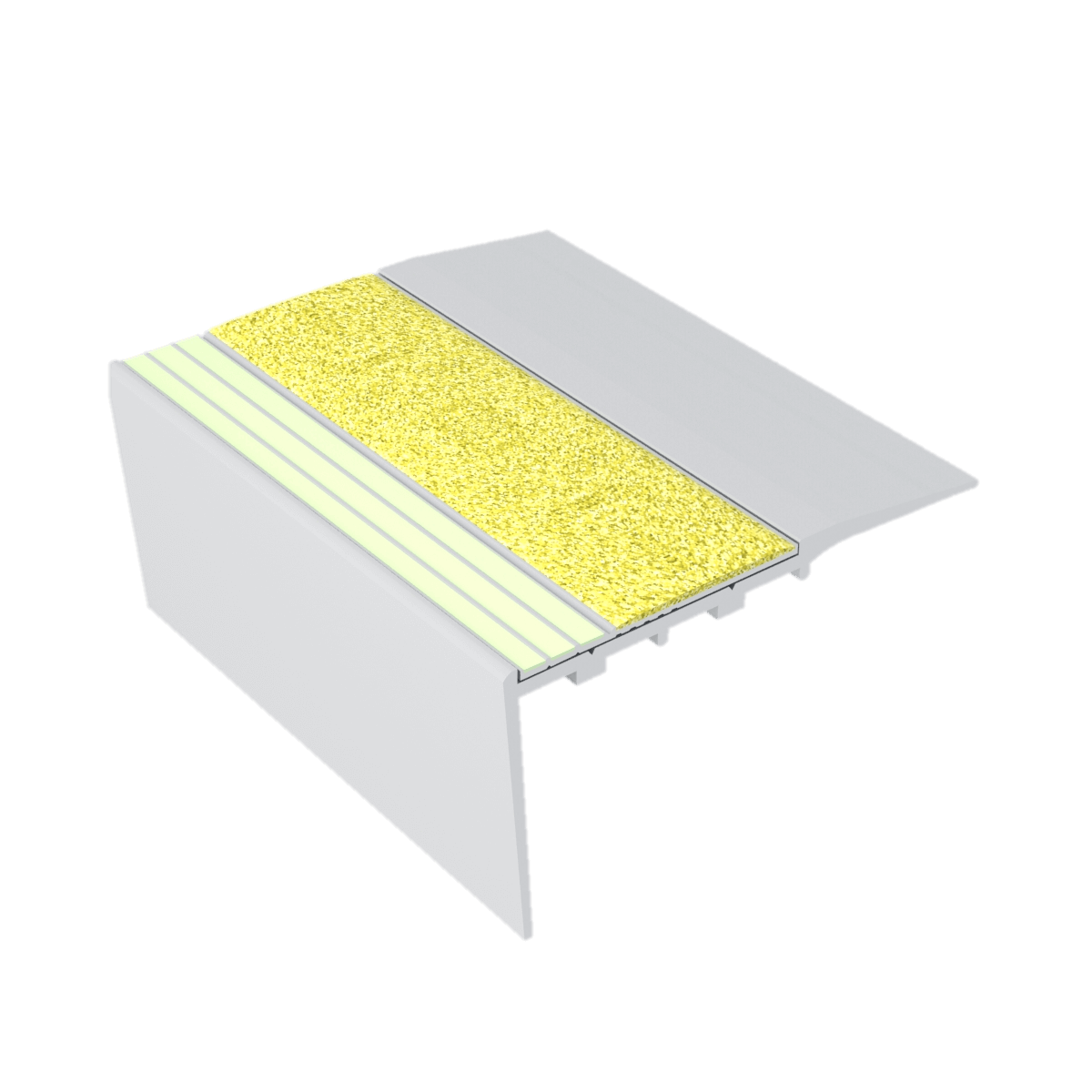 Kinesik - Ecoglo RC5-E30 Nez de marche photoluminescent pour tapis avec bande antidérapante jaune 3.5" (vendu en pied linéaire)