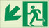 Kinesik - Ecoglo  Enseignes photoluminescentes de parcours d'évacuation aluminium "EXIT DOWN AND TO THE LEFT" 8" x 4.6"