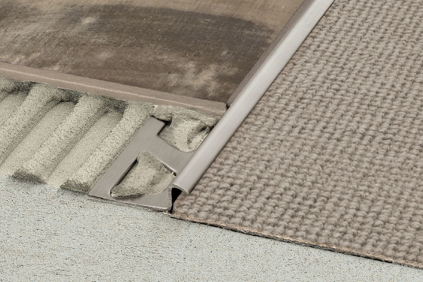 Schluter - RENO-TK Radius Profilé réducteur - aluminium anodisé nickel brossé 1/2" (12.5 mm) x 8' 2-1/2"