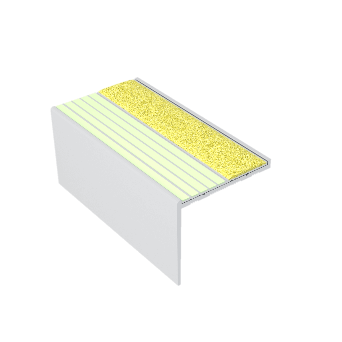Kinesik - Ecoglo RFA7B-E40 Photoluminescent Flat Stair Nosing with Yellow Anti-Slip Strips 2.19" (vendu en pied linéaire)