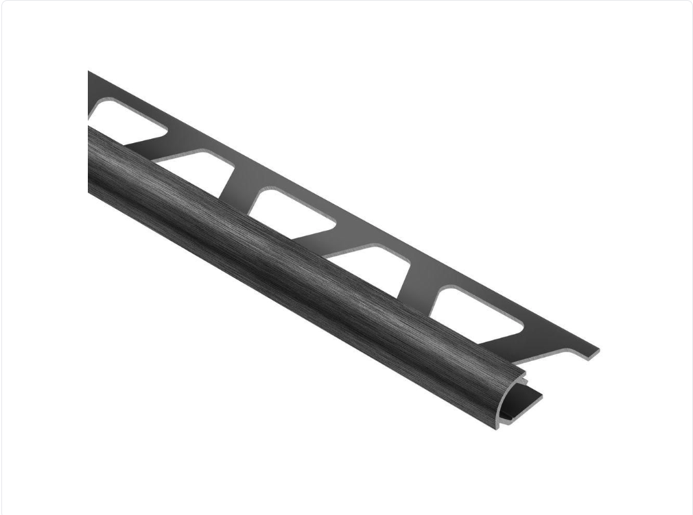 Schluter RONDEC Profilé de bordure rond - aluminium anodisé noir brossé 3/8" (10 mm) x 8' 2-1/2" ||RO100AGSB
