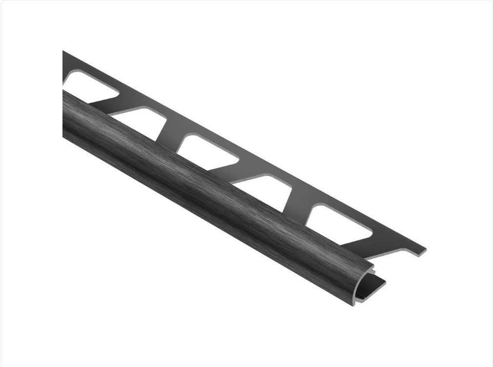 RO100AGSB - Schluter RONDEC Round edge profile - brushed black anodized aluminum 3/8" (10 mm) x 8' 2-1/2"