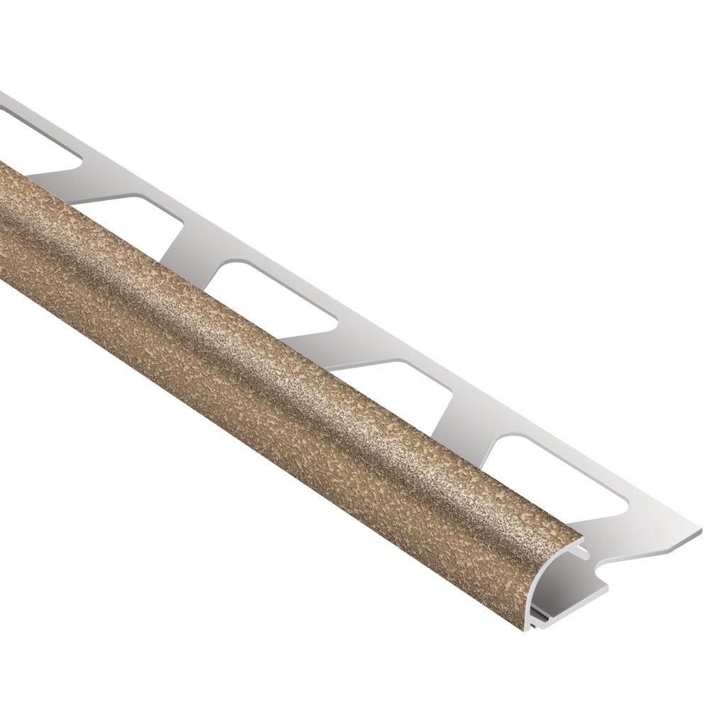 Schluter - RONDEC Profilé de bordure rond - aluminium  beige 3/8" (10 mm) x 8' 2-1/2"