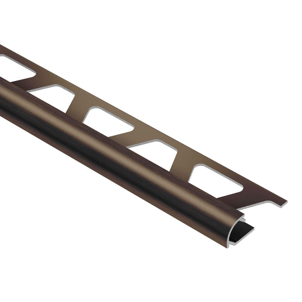 Schluter - RONDEC Profilé de bordure rond - aluminium anodisé bronze antique brossé 1/4" (6 mm) x 8' 2-1/2"