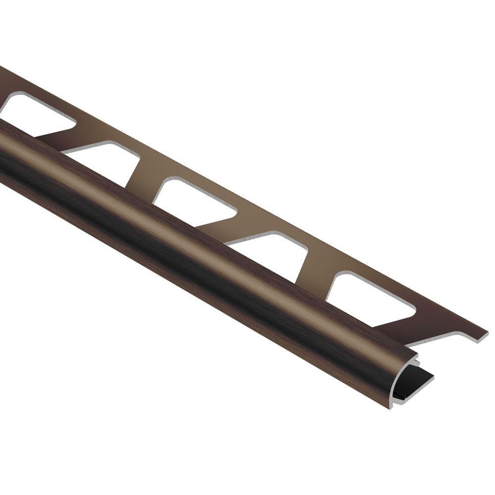 Schluter - RONDEC Profilé de bordure rond - aluminium anodisé bronze antique brossé 5/16" (8 mm) x 8' 2-1/2"